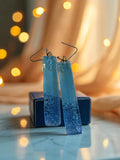 Boucles d?oreilles vintage, pendantes bleues, style rétro, effet bulles, occasio