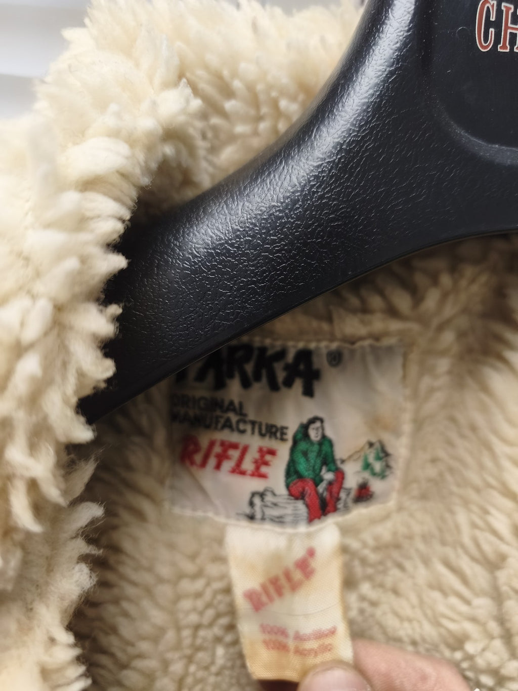 Ancienne veste militaire Parka vintage kaki doublée fourrure style armée