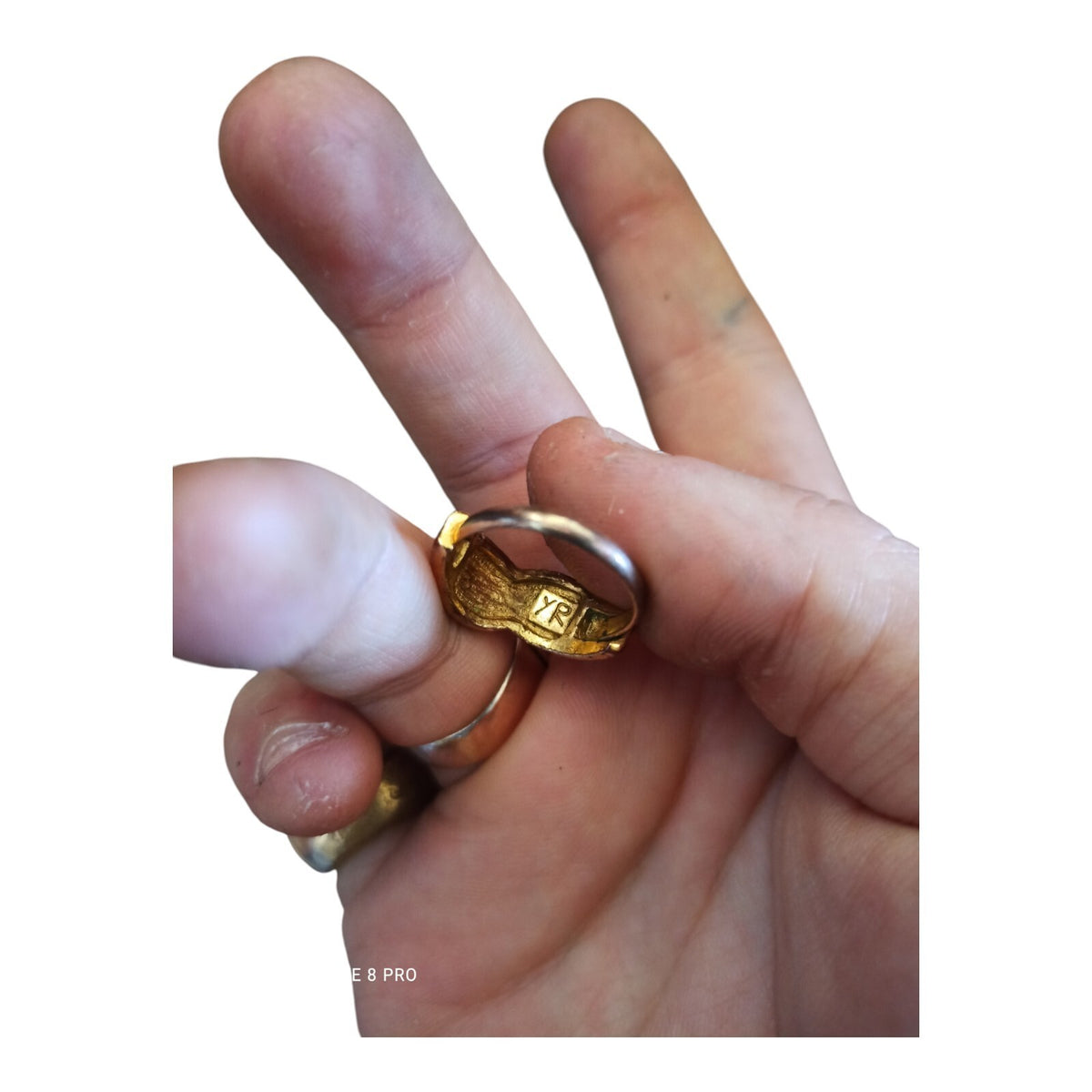 Vintage fancy two-tone twisted dome ring size 54 YR