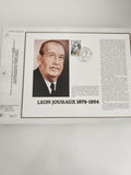 Feuillet CEF Léon Jouhaux 1879-1954 oblitéré philatélie France