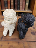 Lot 2 chiens pouet vintage années 60, poodles noir blanc déco rétro