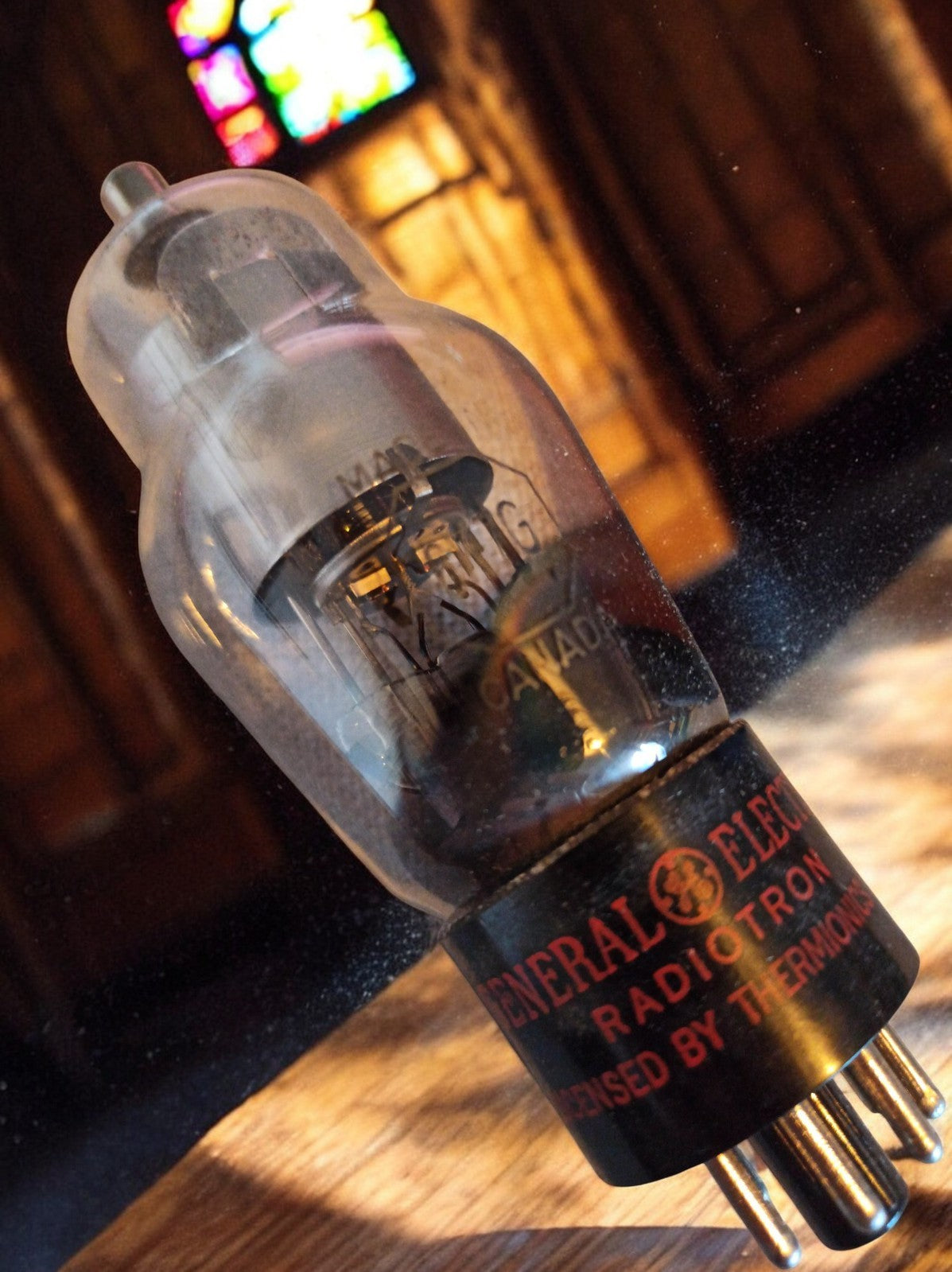 Lampe radio vintage General Electric Radiotron avec boîte d'origine, années 50