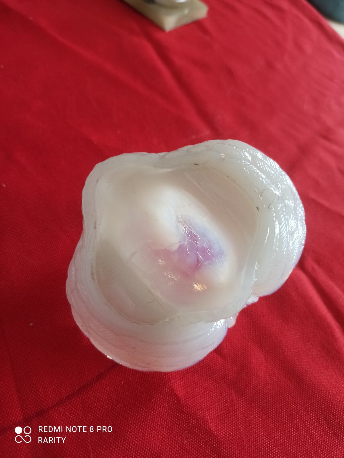 Sculpture oiseau opaline blanche vintage 1970s déco verrerie rétro