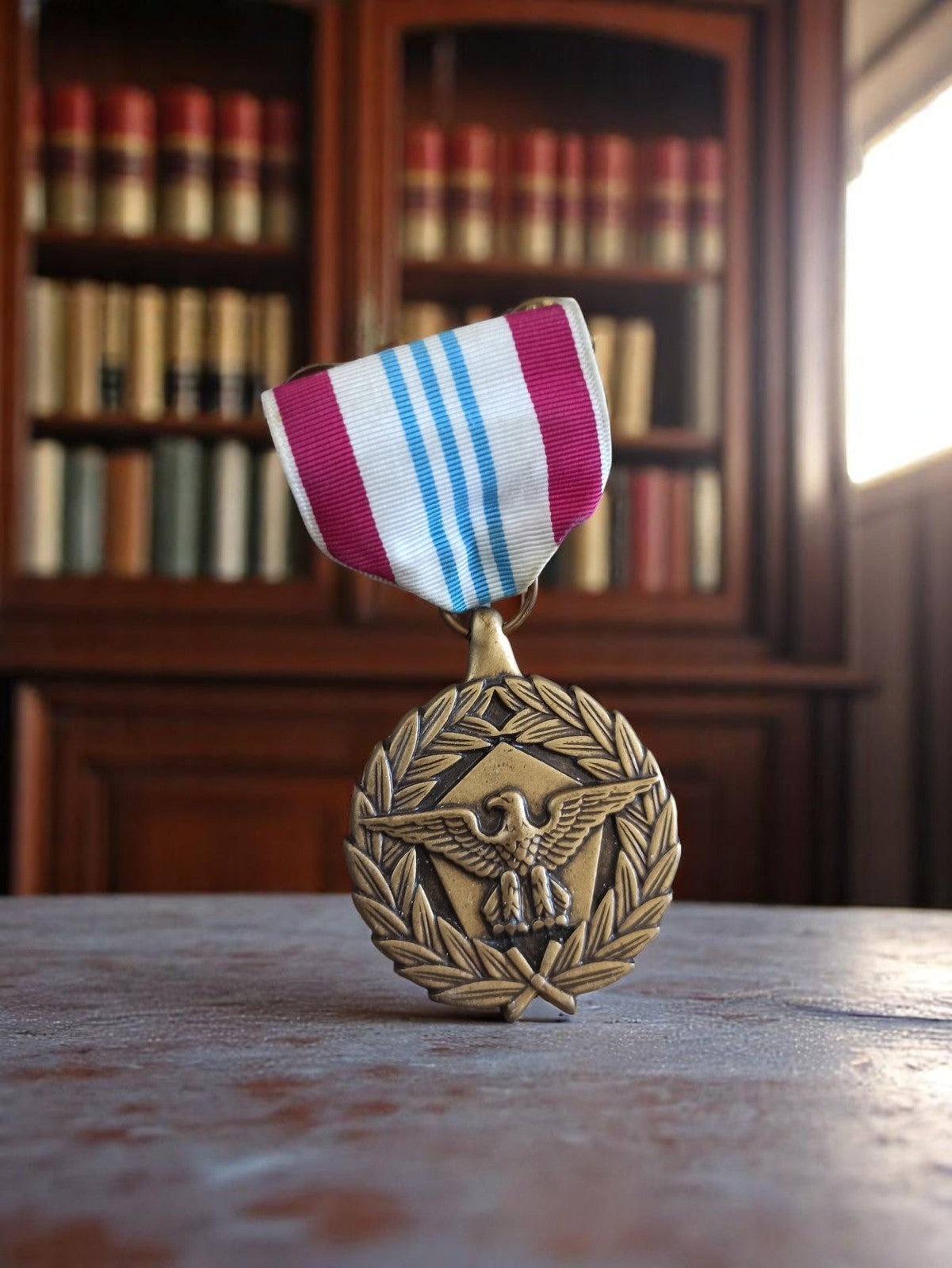 Médaille ancienne Défense Méritoire ruban tricolore bronze Service Mer