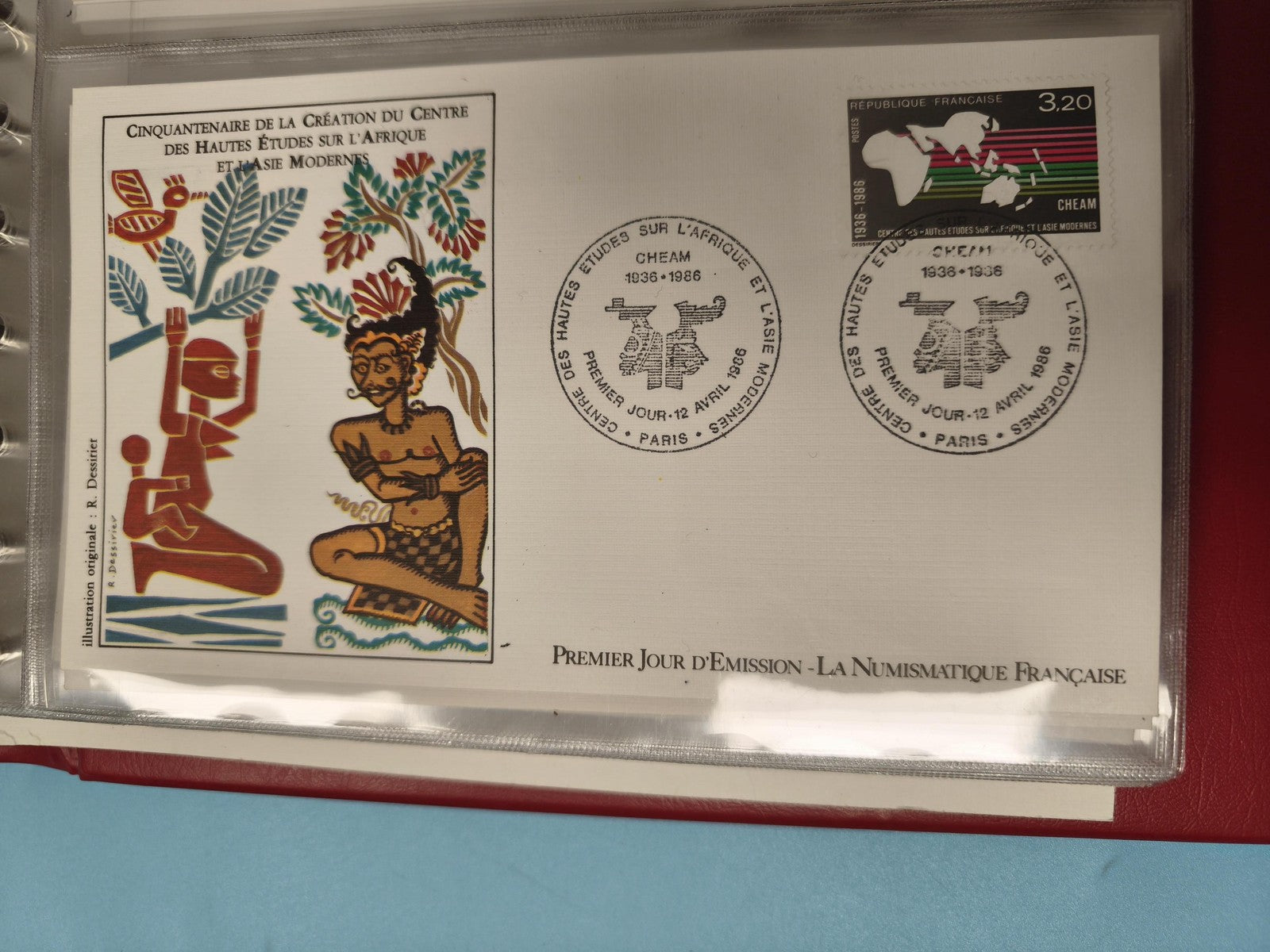 Enveloppe FDC Premier Jour France 1986 CHEAM Timbre 3,20? illustration Afrique
