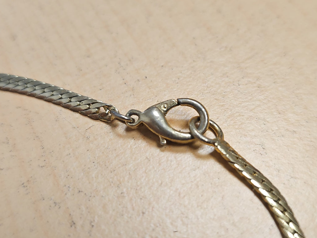 Collier ancien vintage, bijou rétro doré, accessoire mode collection occasion
