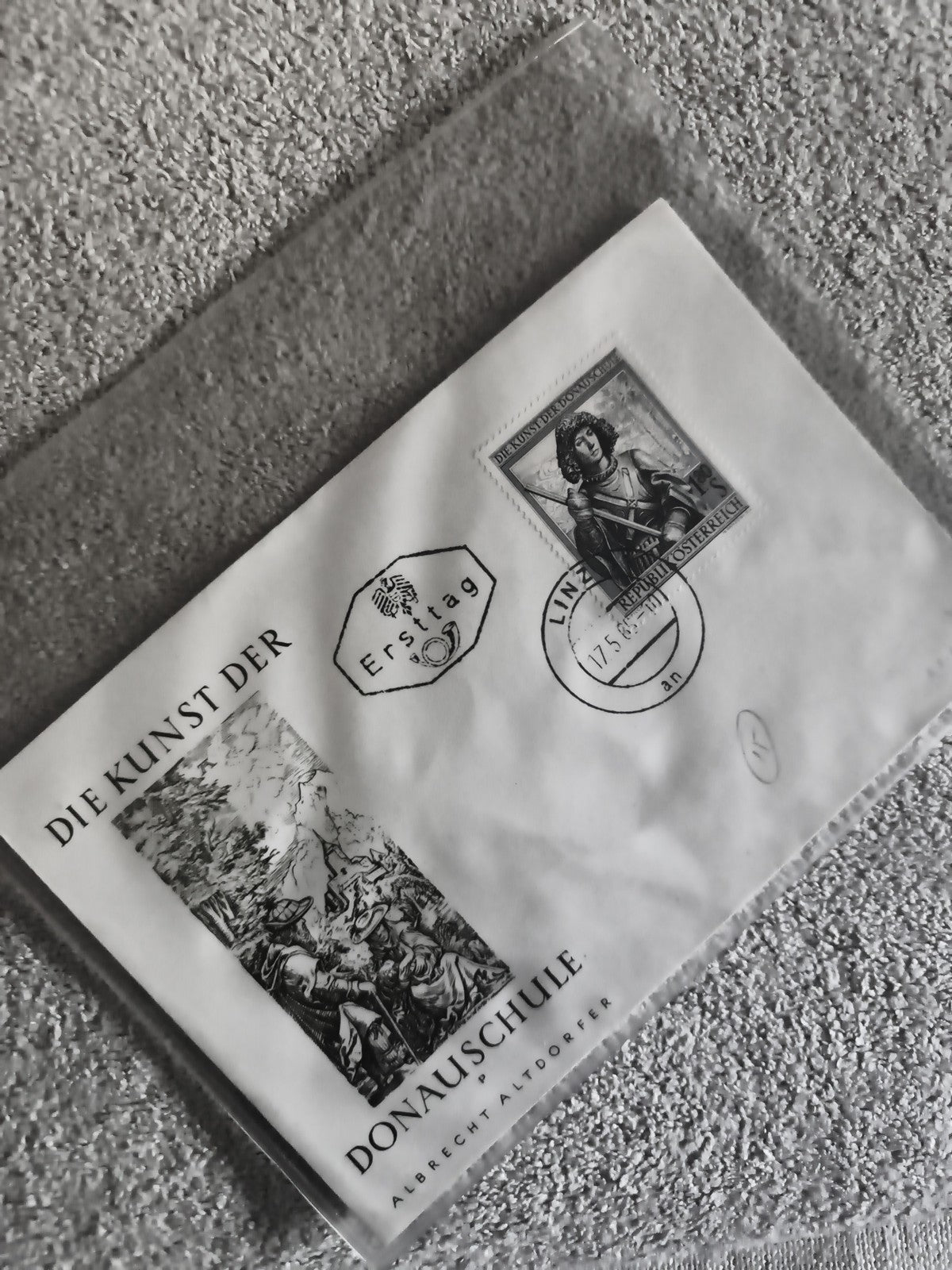 Lettre 1er jour Autriche Donauschule Altdorfer cachet Linz philatélie (Ref 27)