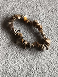 Bracelet pierres naturelles marron beige, perles irrégulières, style minéral