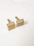 Paire de boutons de manchettes vintage ancien rétro plaqué or élégant collection