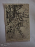 Carte postale 1ère Guerre, dessin tranchées, Petit Paquet Vauclusien