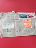 Enveloppe philatélie affranchie Roumanie timbres multiples Par Avion