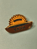 Vintage pin's SNAM ancien soleil orange inscription "Vaincre" collection Ref 13