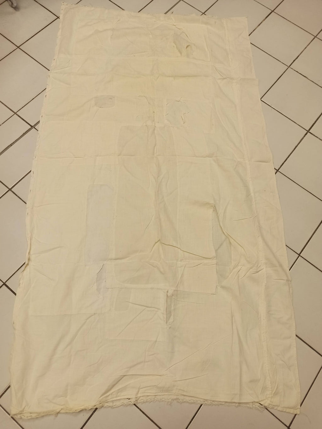 Drap de lit ancien brodé fin XIXe vintage rétro collection linge maison rare
