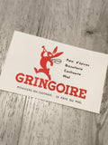 Publicité ancienne GRINGOIRE lapin rouge biscuiterie confiserie miel rétro