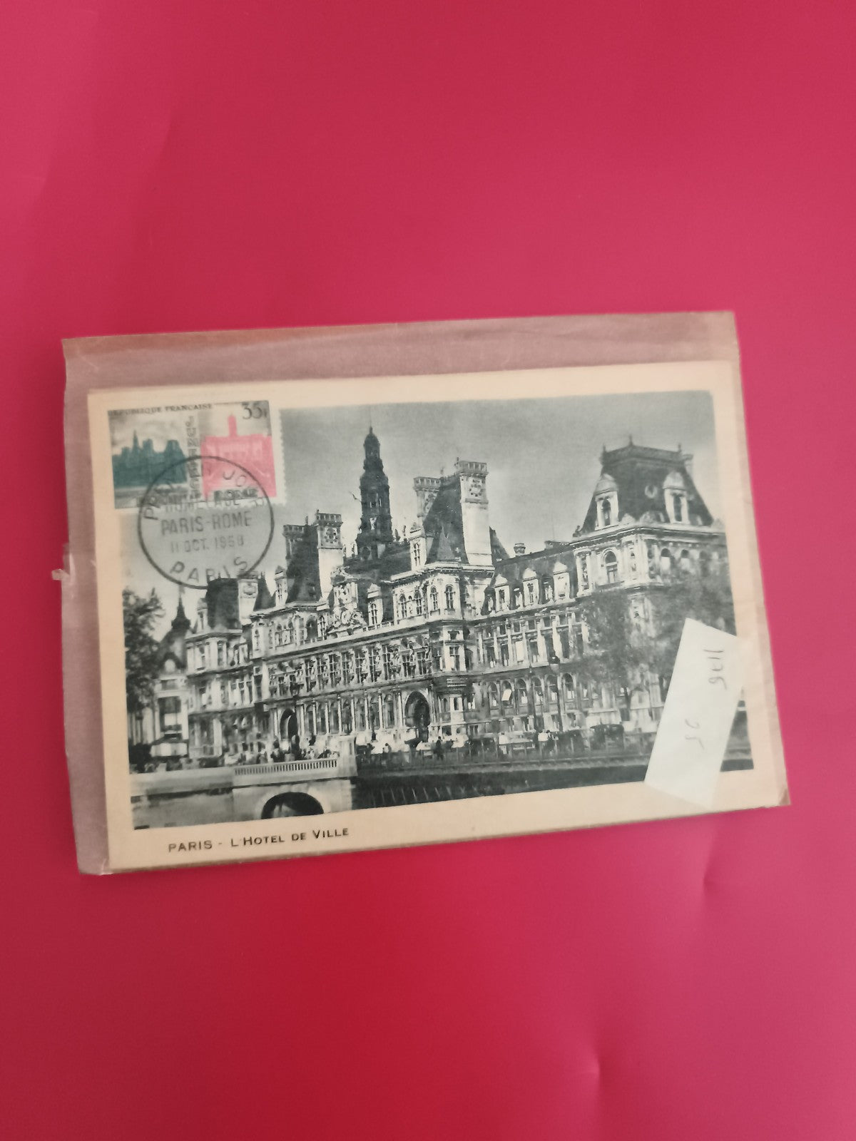 Carte postale Paris Hôtel de Ville affranchie 1958 philatélie timbre France
