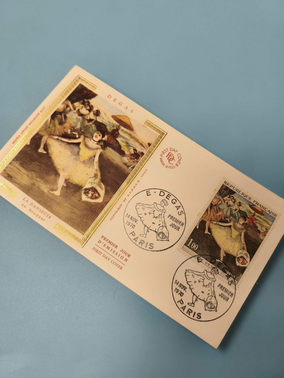 Enveloppe FDC Premier Jour Émission Degas La Danseuse au Bouquet Paris 1970
