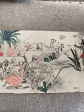 CPA illustrée humoristique scène coloniale aquarelle encre dialogue