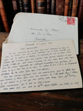 Lettre manuscrite ancienne 1949 avec enveloppe Marseille Bonneville vintage