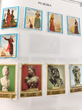Timbres FUJEIRA oblitérés costumes sculptures art thématiques philatélie