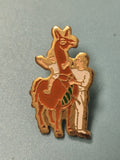 Vintage pin's lama émaillé ? scène enfant, collection animal rétro