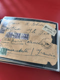 Ancienne enveloppe oblitérée italienne pour philatéliste, timbres, recommandé