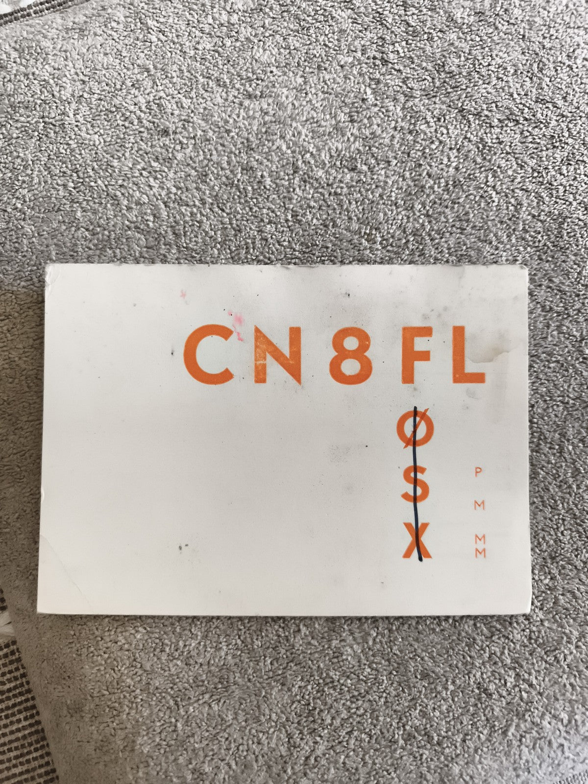 Carte radio ancienne CN8FL QSL vintage design graphique années 70