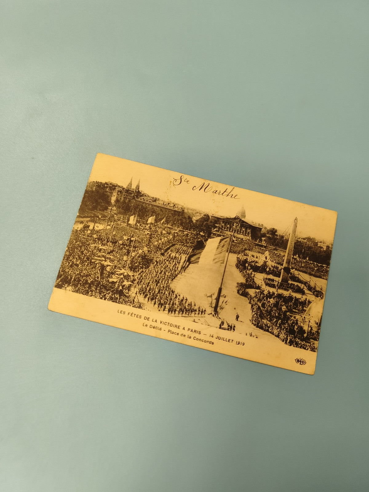 Carte postale ancienne Paris 1919 Fête Victoire Place Concorde défilé historique