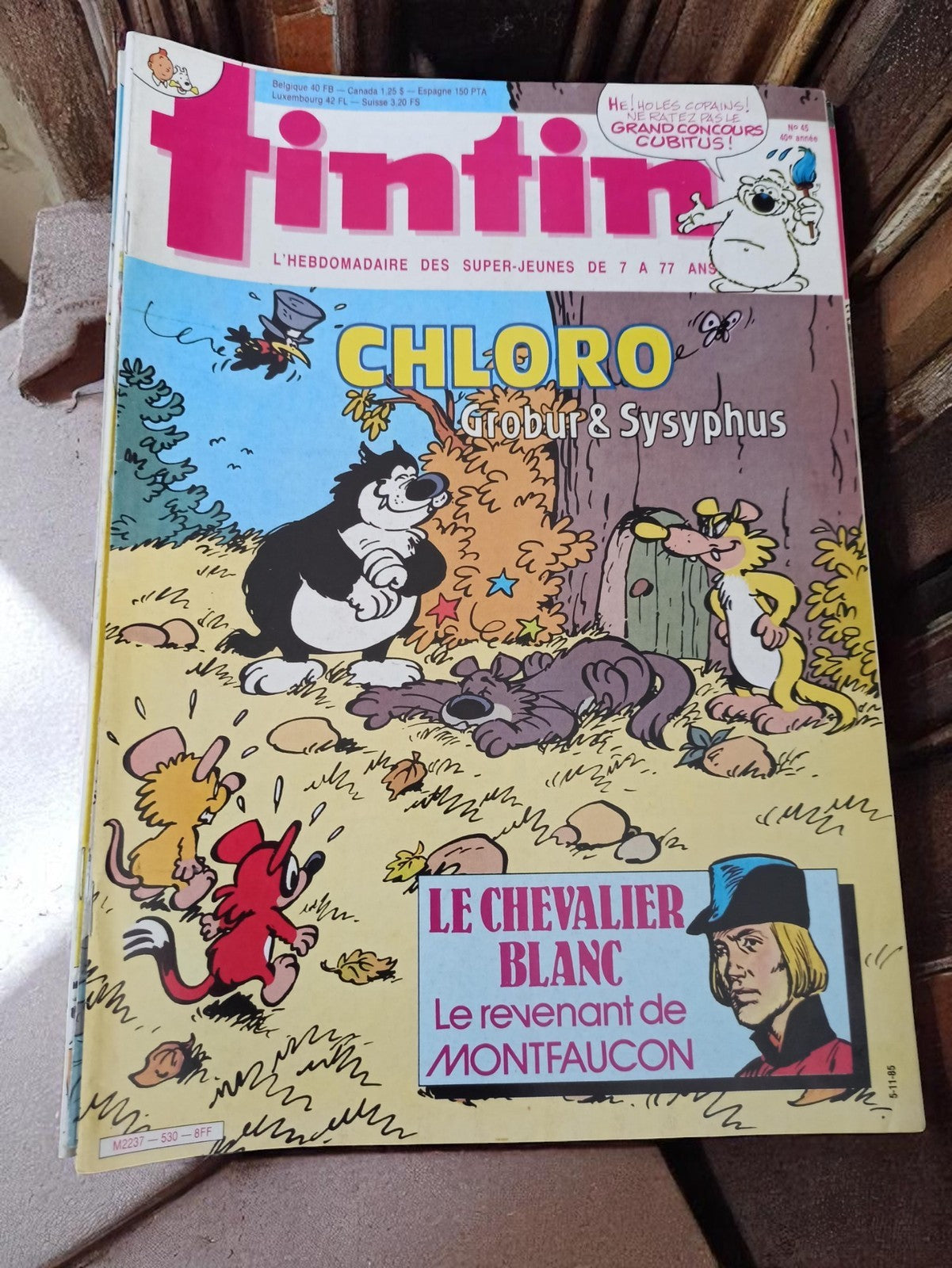 Magazine Tintin vintage n°46 1976 Chloro Cubitus Chevalier Blanc rétro