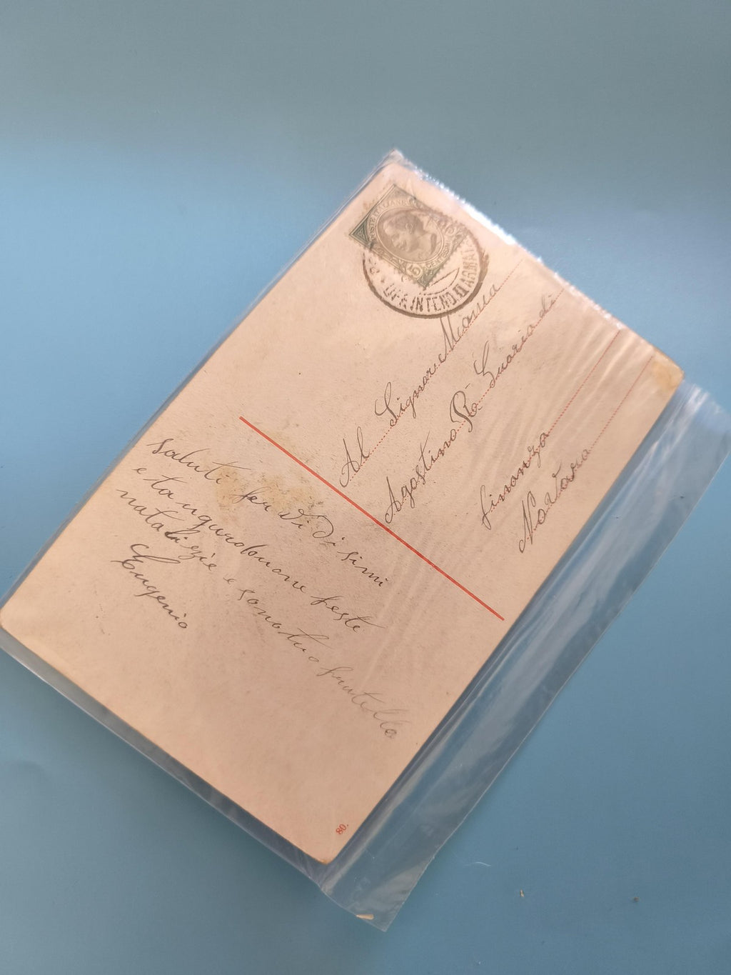 Carte postale vintage italienne ancienne timbre oblitérée époque coloniale rare