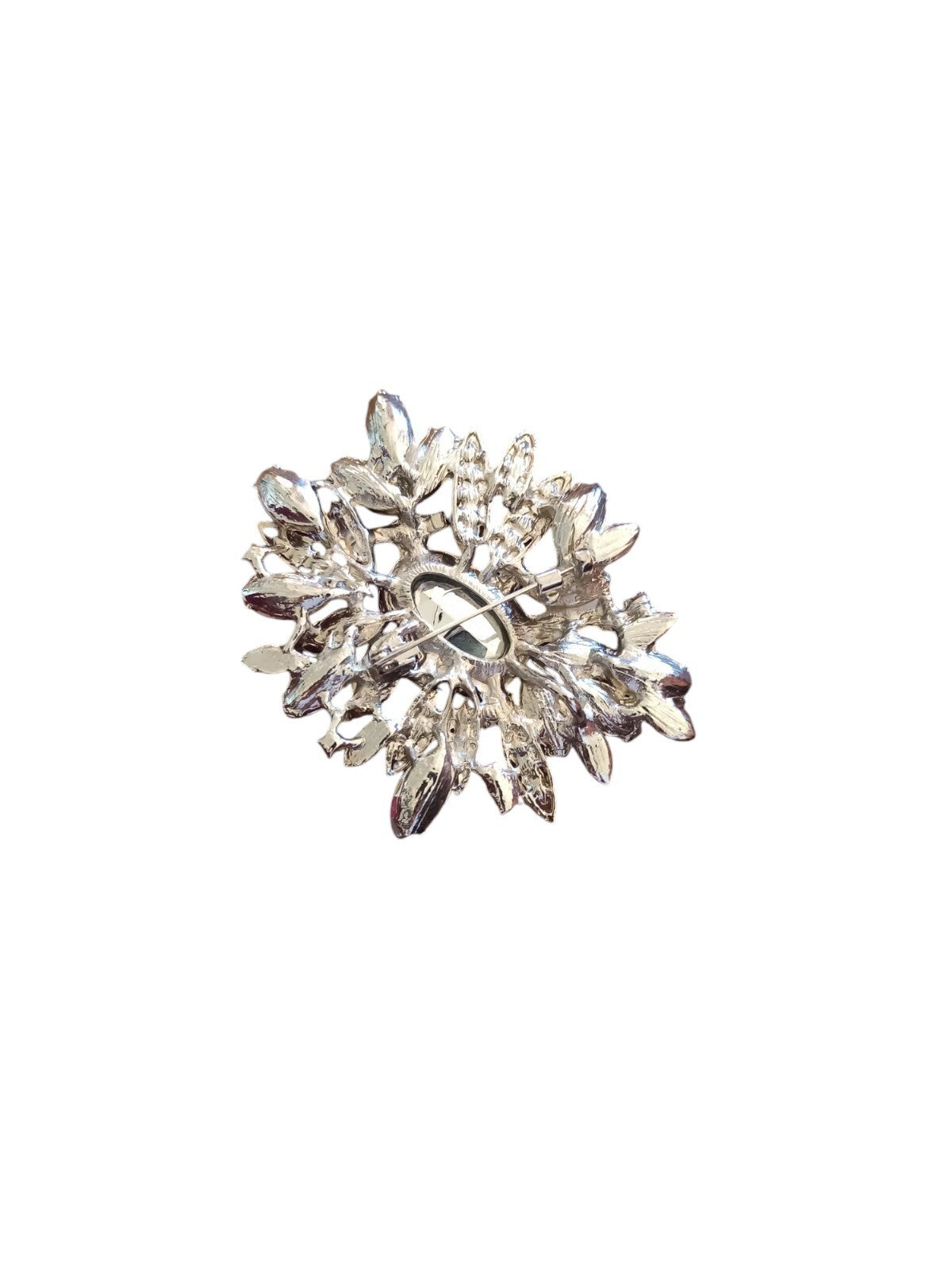 Broche vintage créateur japonais, strass rouges, style rétro élégant