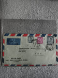 Lettre affranchie Irak timbres 1950s avion Air Mail Bagdad USA philatélie (Ref 2