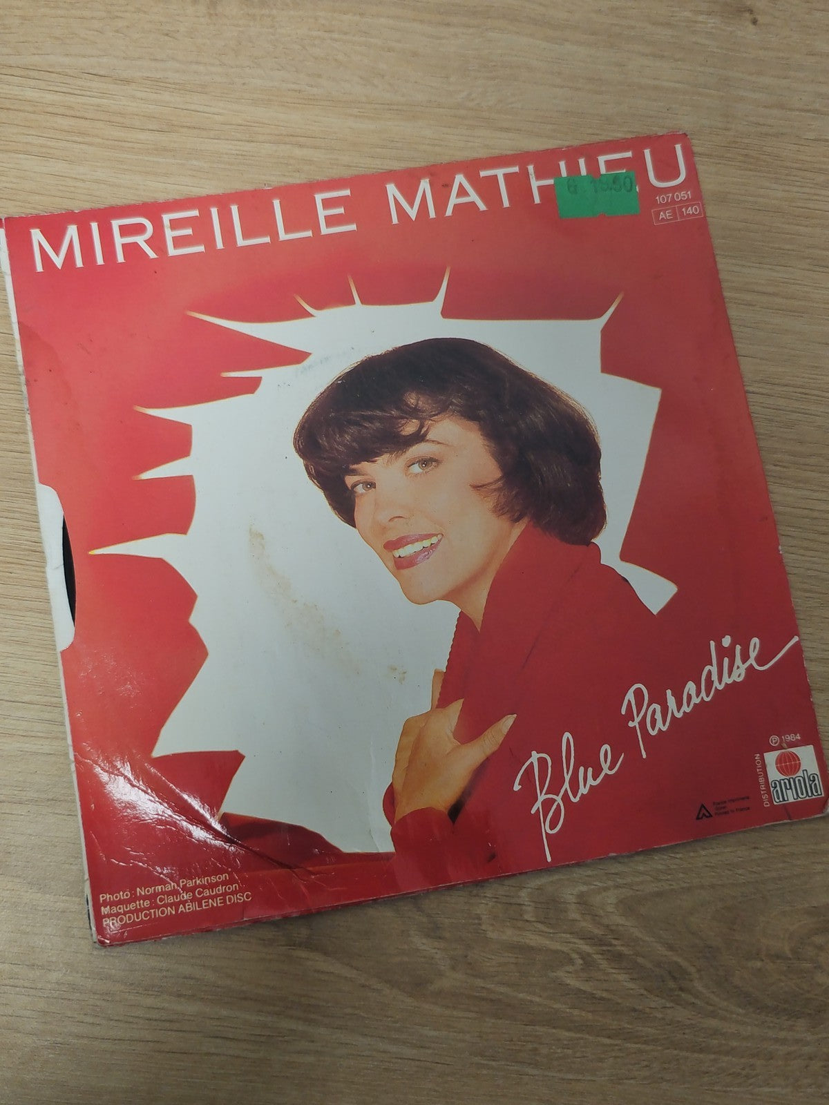 Vintage 45 tours ancien disque vinyle Mireille Mathieu collection rétro chanson