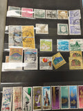 Lot anciens timbres oblitérés Israël philatélie collection, motifs variés couleu