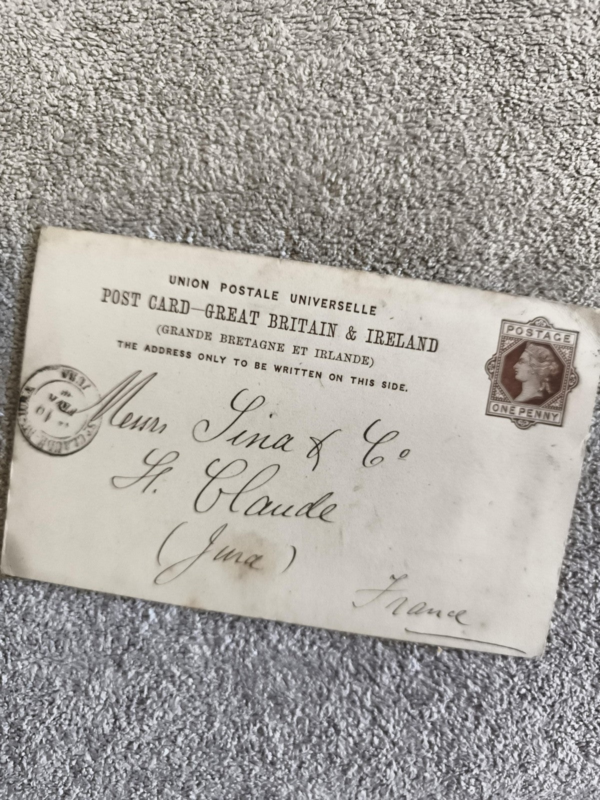 CPA Grande-Bretagne Irlande carte postale 1 penny St Claude Jura France