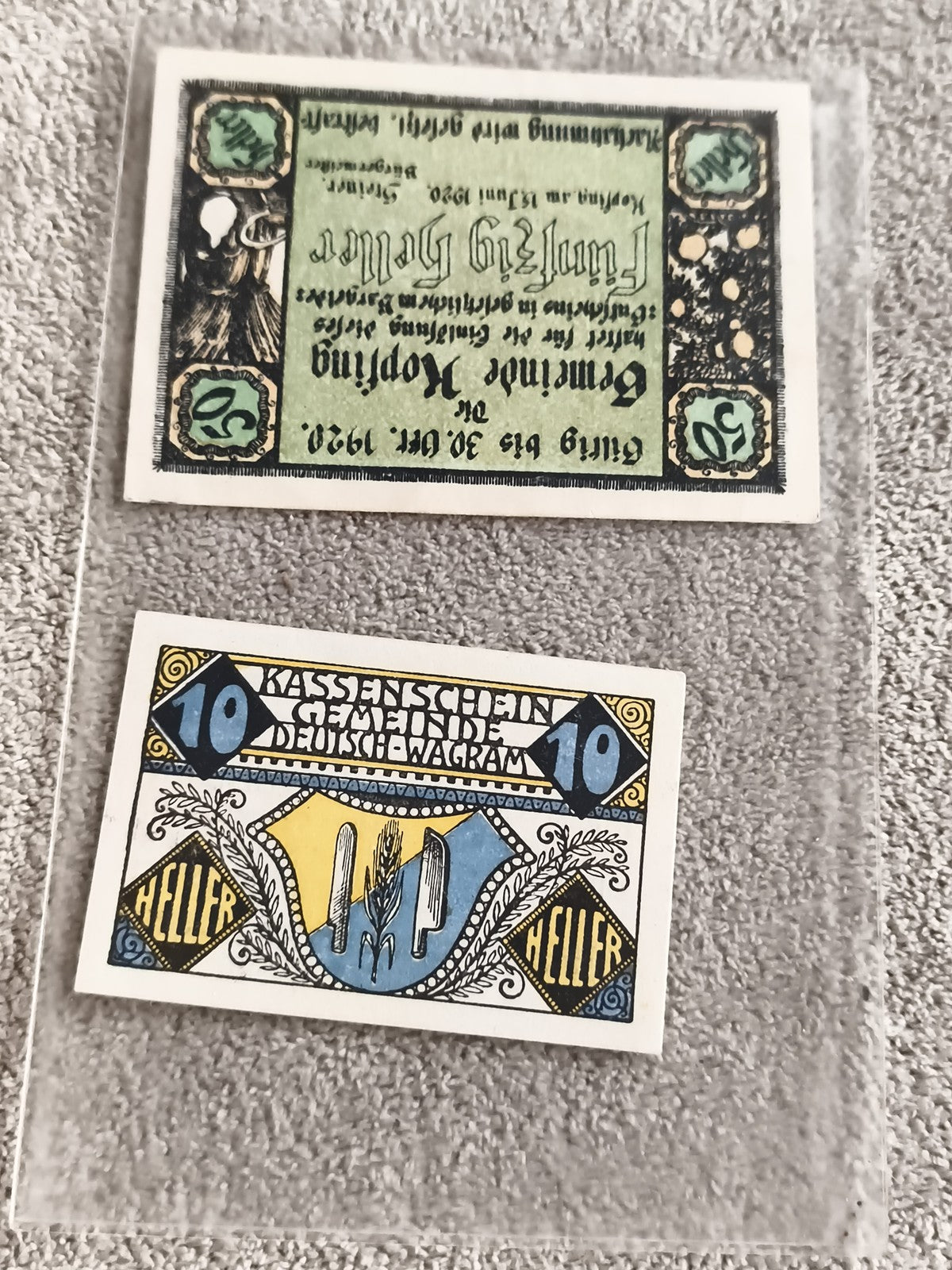 Anciens billets notgeld Allemagne 1920s Kassenschein 10 25 heller vintage