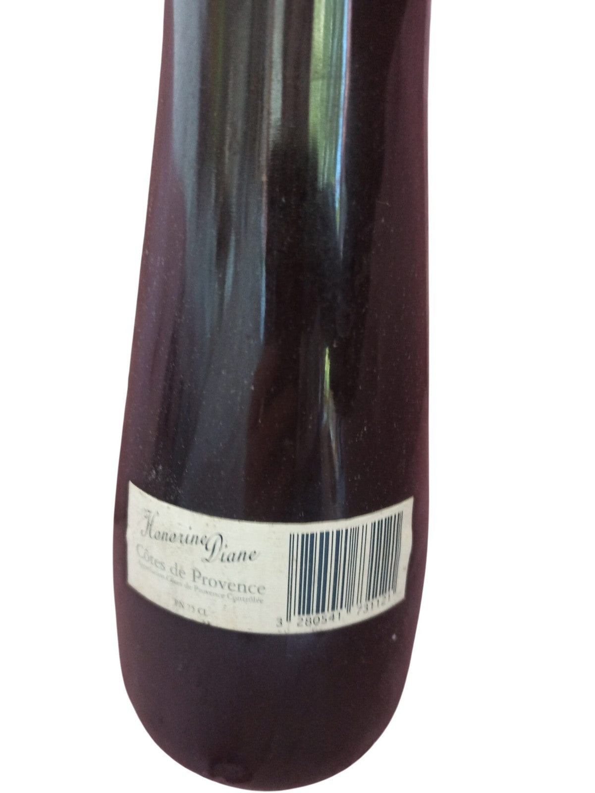 Bouteille ancienne vin Côtes de Provence Honorine Diane vintage étiquette illust