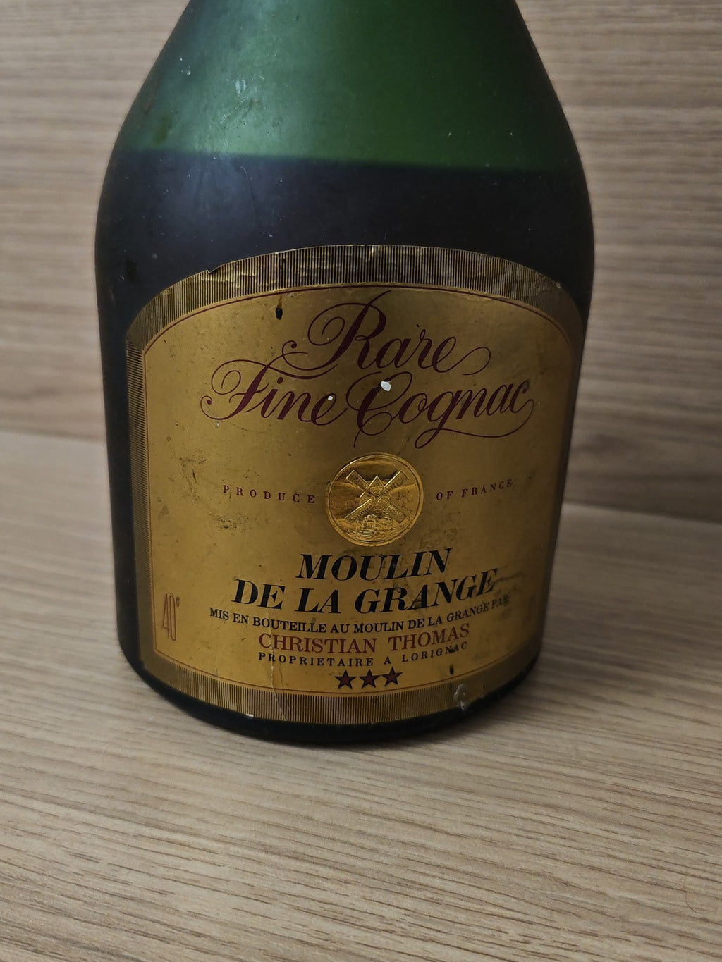 Grande bouteille vintage rare Cognac Moulin de la Grange ancien collection Franc