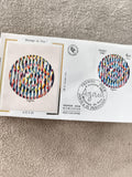 Lettre FDC Agam Message de Paix 1980 Premier Jour France cachet philatélie