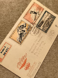 Lettre premier jour Rome 1960 Jeux Olympiques Tchécoslovaquie affranchissement s