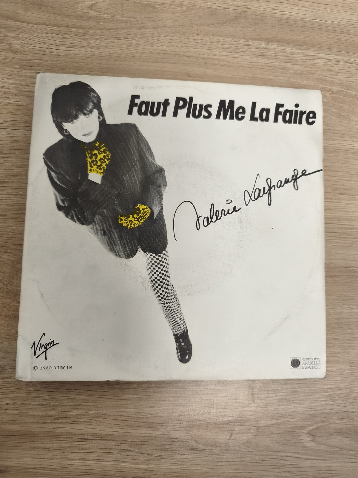 Vinyle 45 tours Faut Plus Me La Faire Valérie Lagrange Virgin pochette damier
