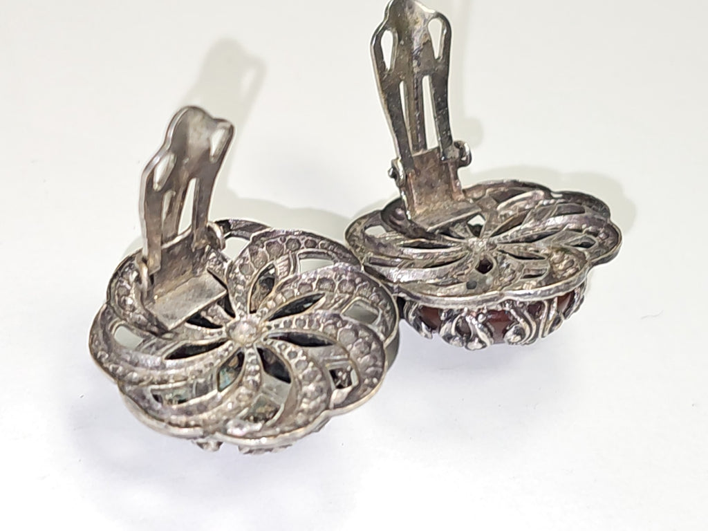 Paire de boucles d?oreilles anciennes en argent, XIXe, vintage rare collection
