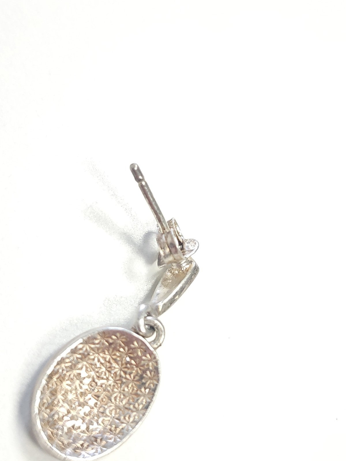 Boucle d?oreille orpheline ancienne en argent vintage, bijou rétro pour collecti