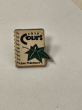 Pin's ancien vintage côté cours, badge rétro collection, objet publicitaire rare