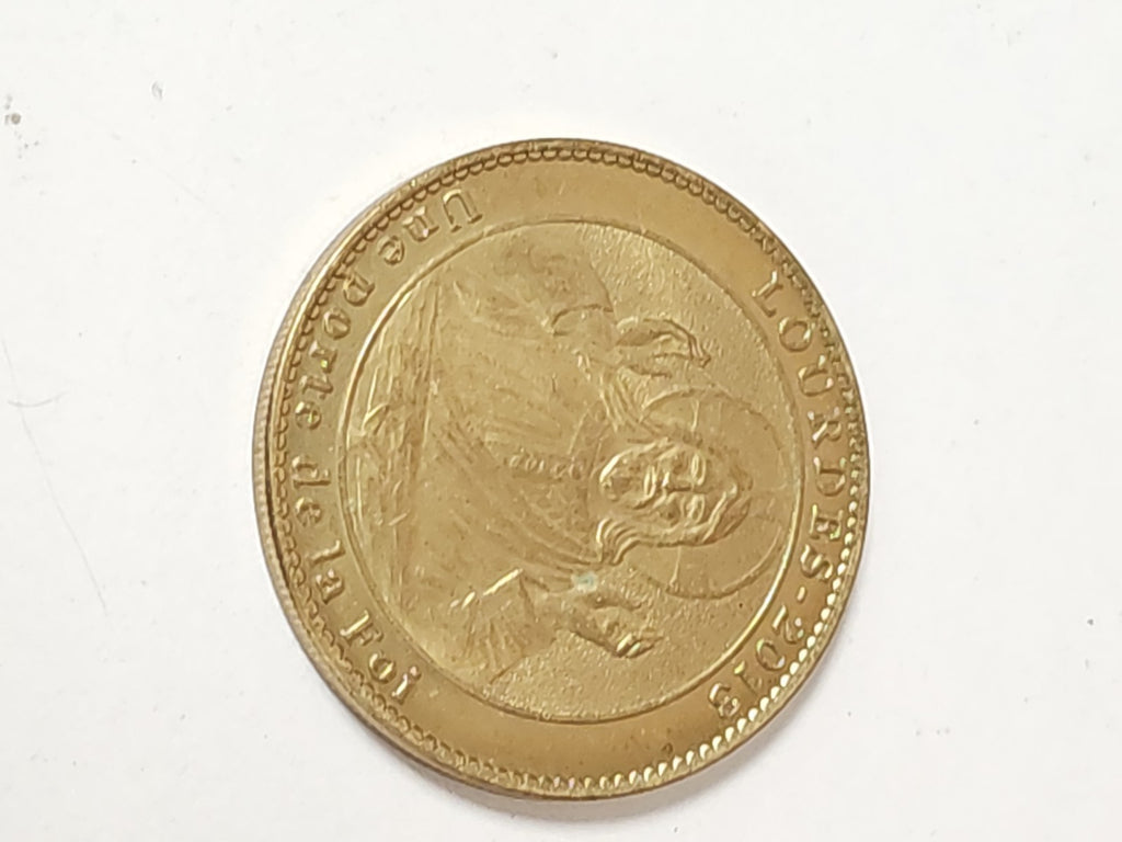 Pièce commémorative Lourdes ? souvenir religieux authenticité France