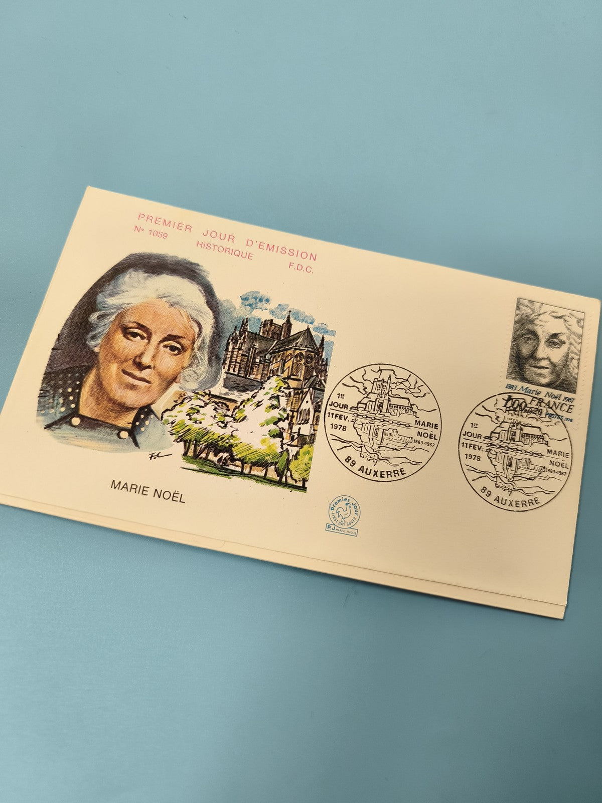 Enveloppe FDC Premier Jour d?Émission Marie Noël 1978 timbre illustré