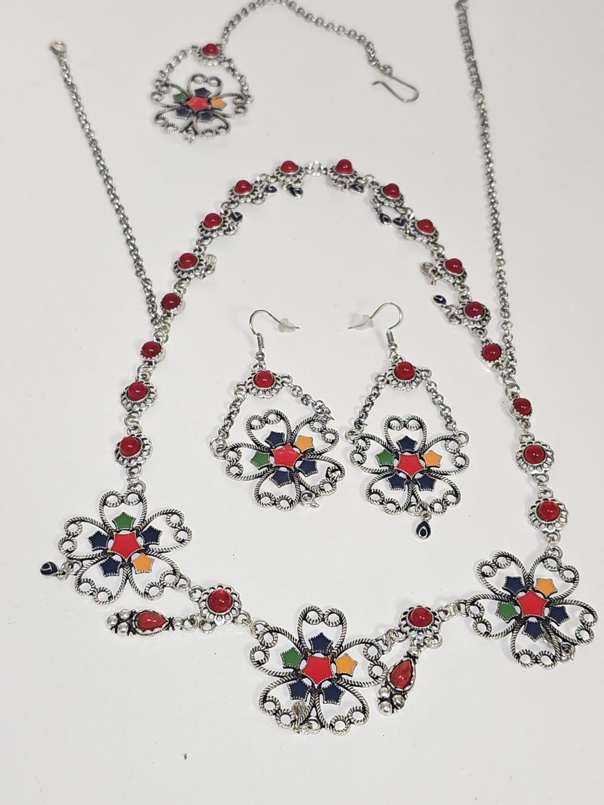 Parure ancienne fantaisie style berbère vintage, bijou ethnique rétro, collectio