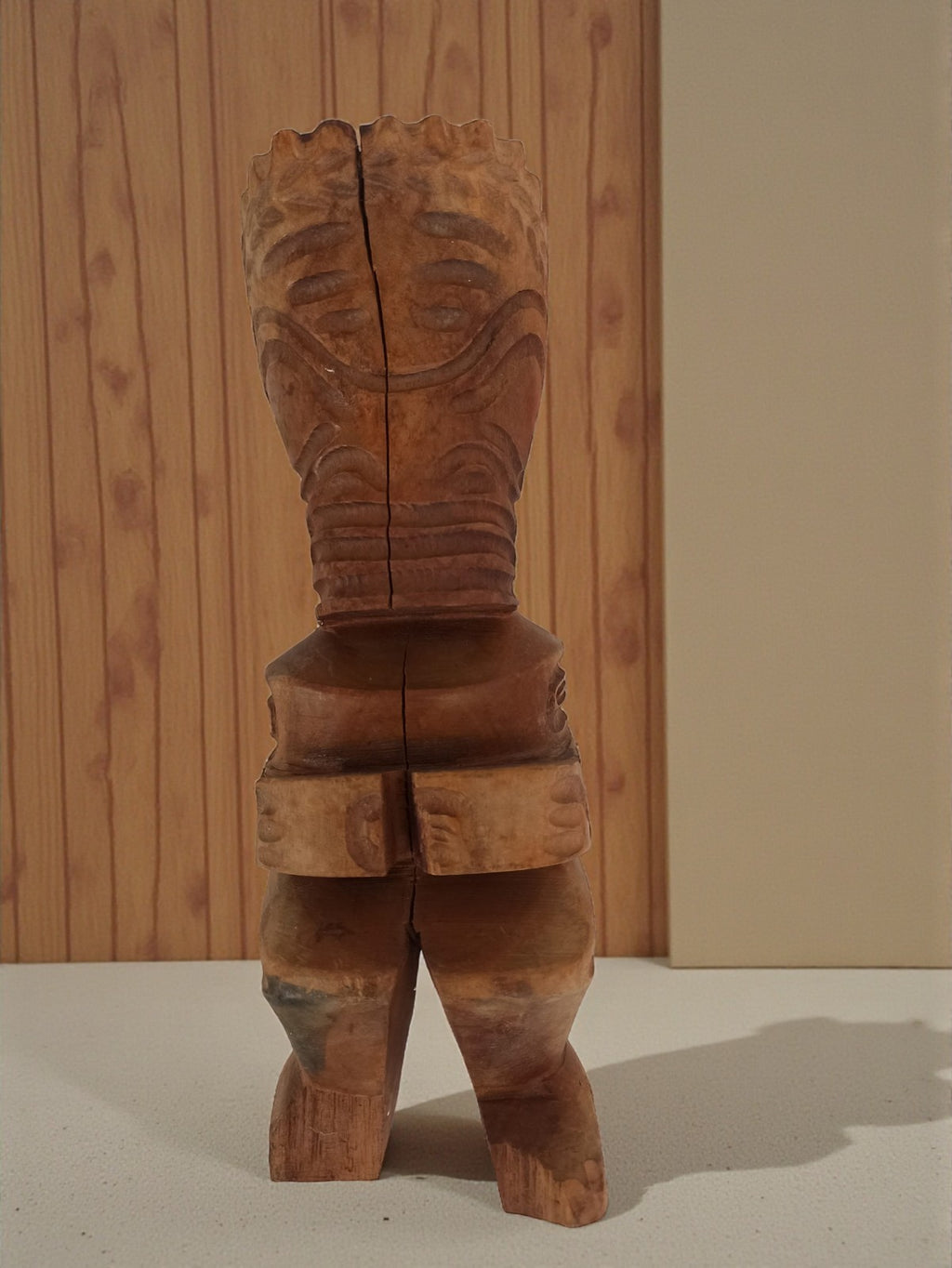 Statuette Tiki vintage bois sculpté Tahiti Polynésie art océanien ancien