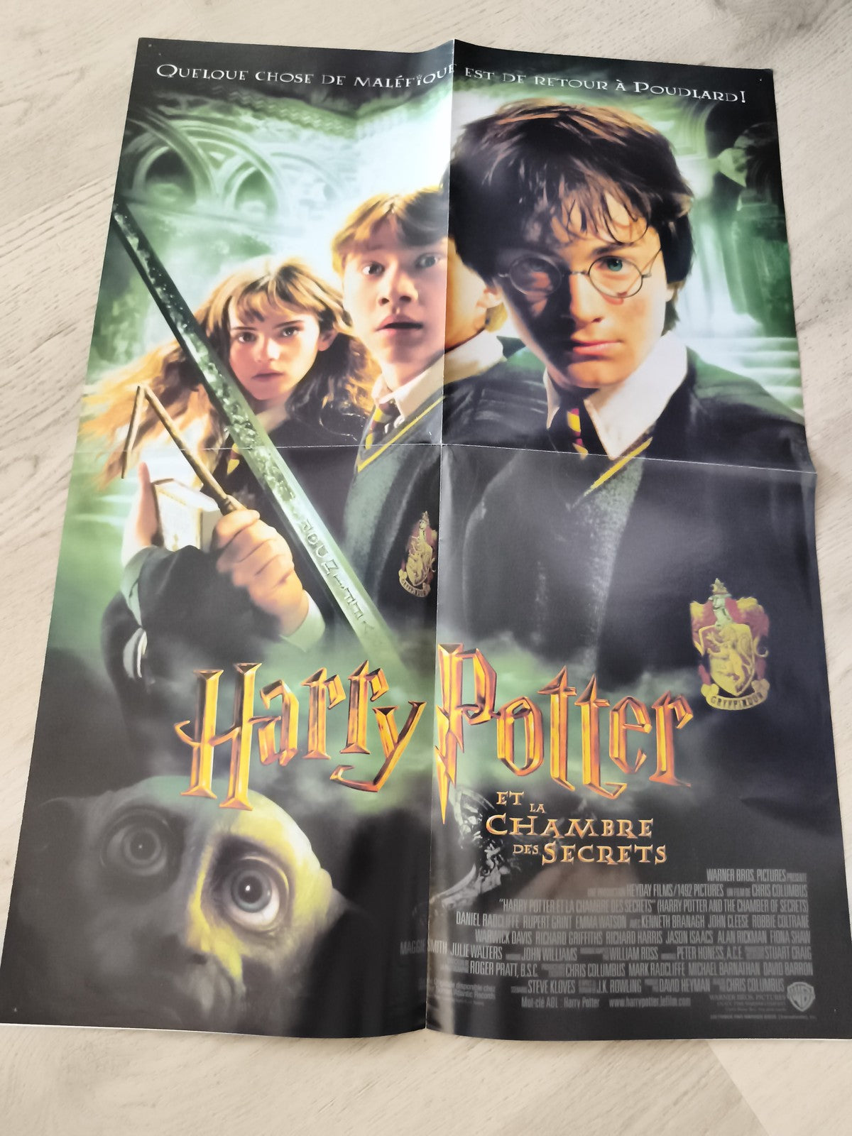 Poster Harry Potter Chambre des Secrets film FR affiche cinéma pliée Dobby
