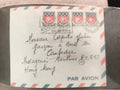 Lettre avion affranchie France 1953, 4 timbres blason, Messageries maritimes