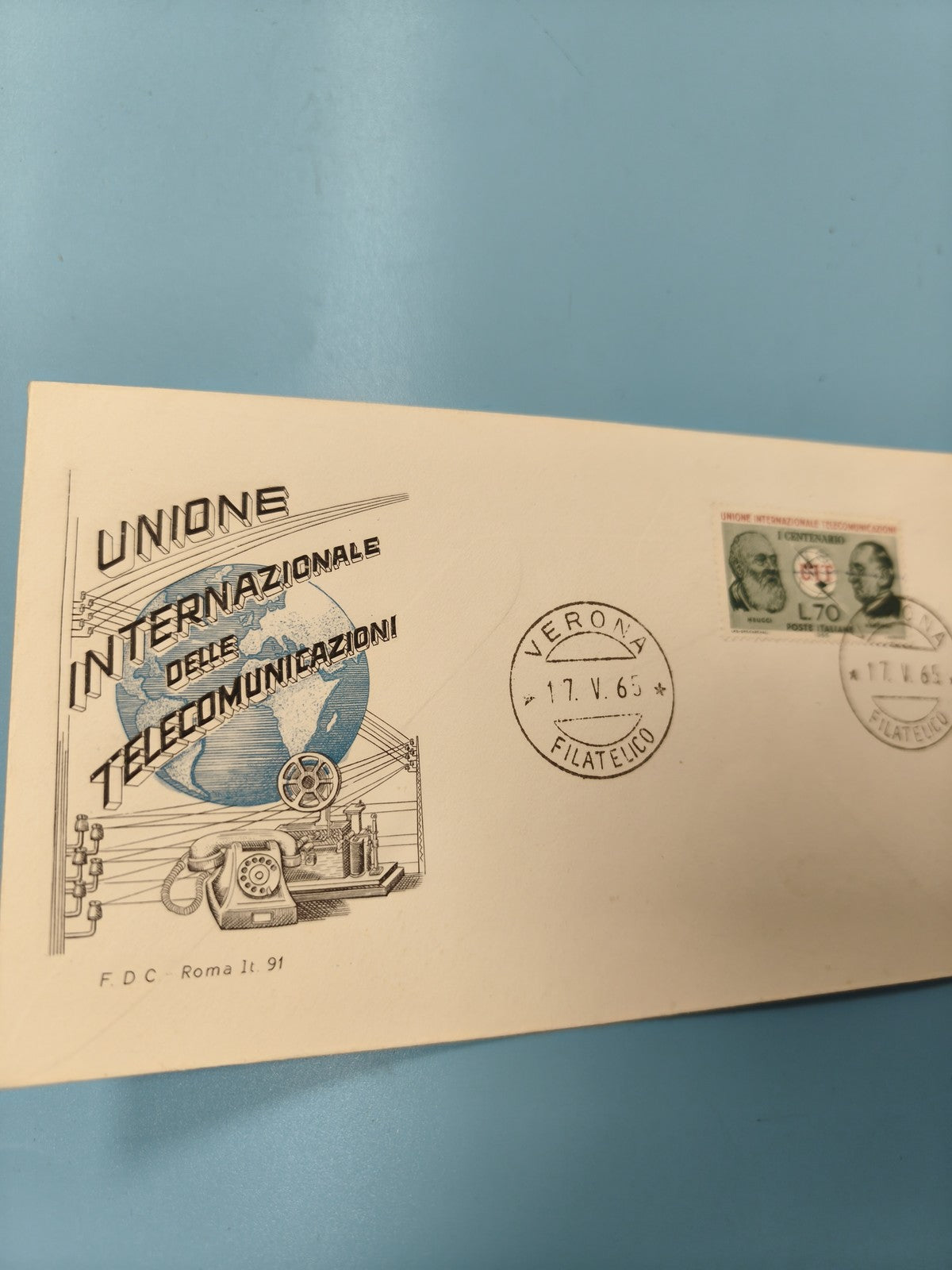 Enveloppe premier jour Unione Internazionale Telecomunicazioni 1965 timbre Itali